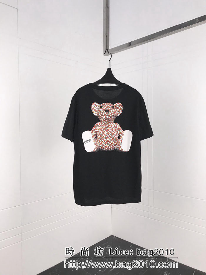 BURBERRY巴寶莉 19早春新款 字母熊圖案 數碼直噴工藝 黑色短袖 男女同款 ydi2483